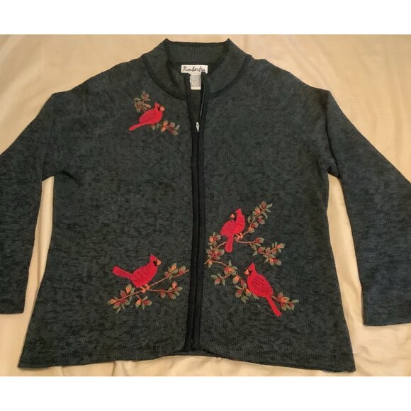 Timberlea Cardinal Charcoal Gray Cardigan Sweater  XL Full Zip Women’s - Picture 1 of 12